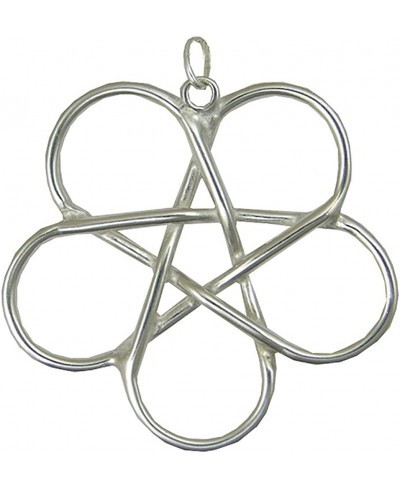 Sterling Silver Pentacle Star in Flower Pendant $41.52 Pendants & Coins