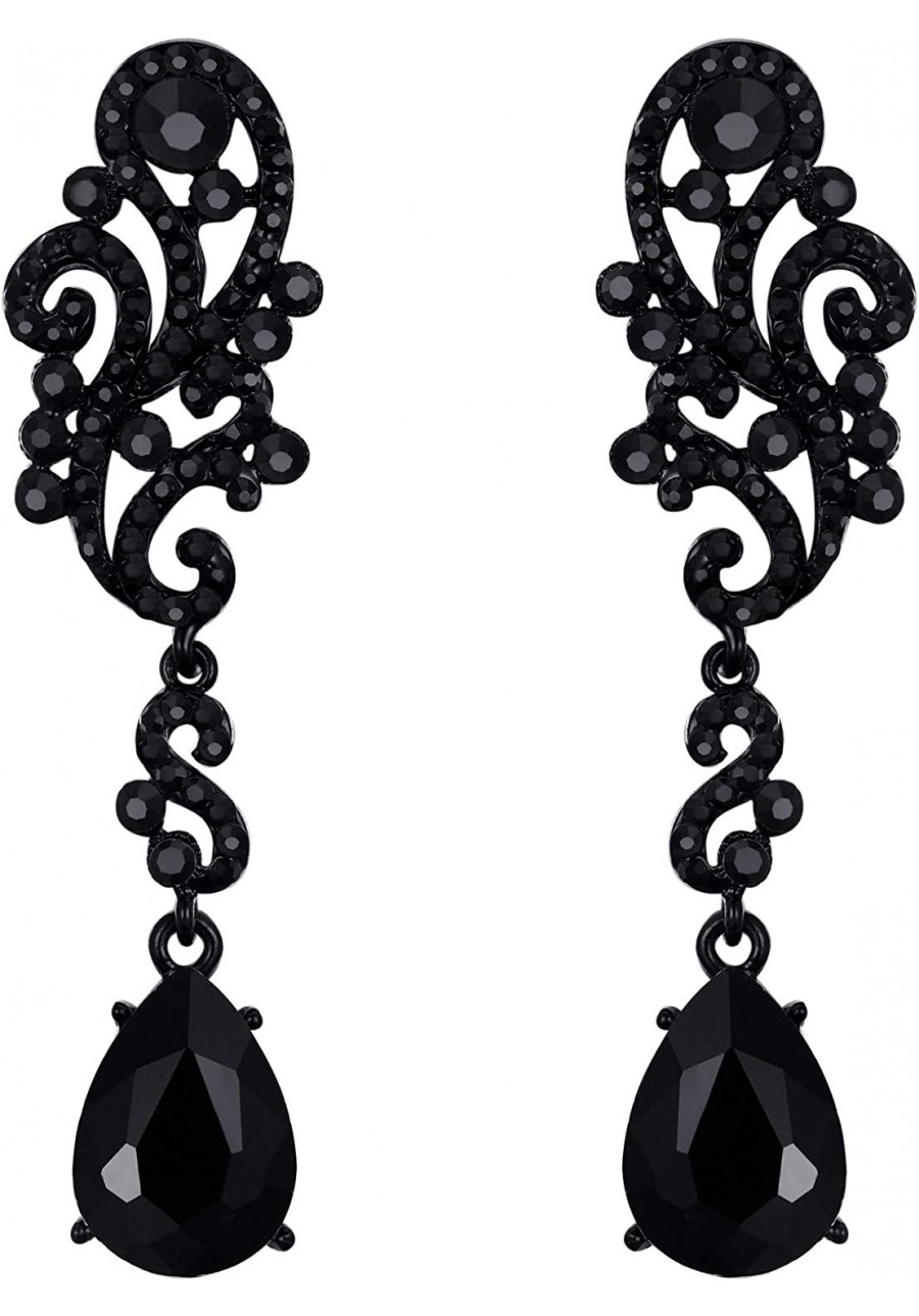 Women's Wedding Bridal Crystal Floral Scroll Chandelier Dangle Earrings $16.14 Drop & Dangle