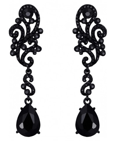 Women's Wedding Bridal Crystal Floral Scroll Chandelier Dangle Earrings $16.14 Drop & Dangle