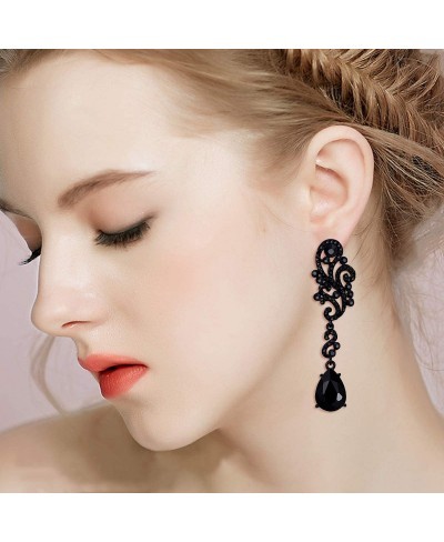 Women's Wedding Bridal Crystal Floral Scroll Chandelier Dangle Earrings $16.14 Drop & Dangle