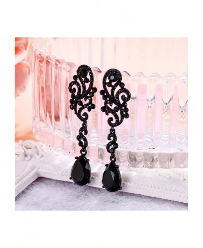 Women's Wedding Bridal Crystal Floral Scroll Chandelier Dangle Earrings $16.14 Drop & Dangle