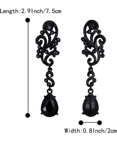 Women's Wedding Bridal Crystal Floral Scroll Chandelier Dangle Earrings $16.14 Drop & Dangle