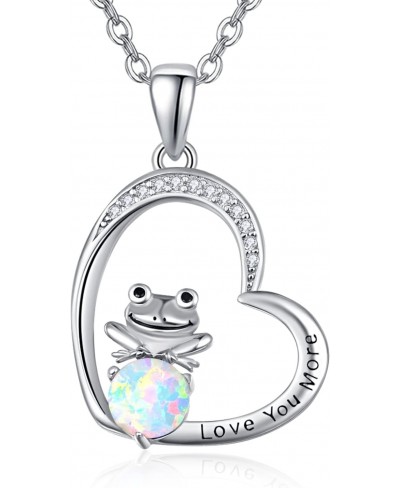 925 Sterling Silver Frog Necklace Frogs Stuff Heart Jewelry Frog Gifts for Women Girls with S925 18"+2" Cable Chain $23.73 Pe...