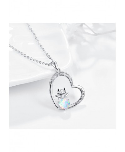 925 Sterling Silver Frog Necklace Frogs Stuff Heart Jewelry Frog Gifts for Women Girls with S925 18"+2" Cable Chain $23.73 Pe...