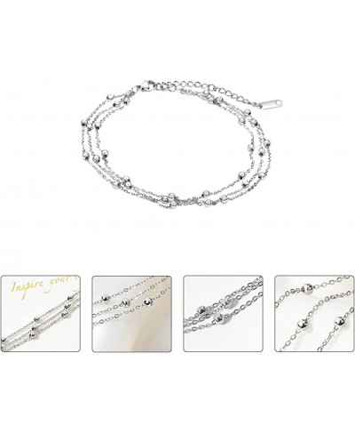 Foot Chain Bead Multilayers Titanium Steel Ankle Bracelet for Women Cute Summer Adjustable Anklets Beach Jewelry Gifts $9.26 ...