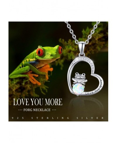 925 Sterling Silver Frog Necklace Frogs Stuff Heart Jewelry Frog Gifts for Women Girls with S925 18"+2" Cable Chain $23.73 Pe...