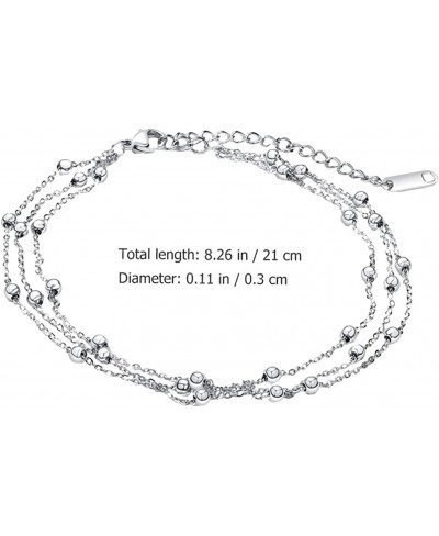 Foot Chain Bead Multilayers Titanium Steel Ankle Bracelet for Women Cute Summer Adjustable Anklets Beach Jewelry Gifts $9.26 ...