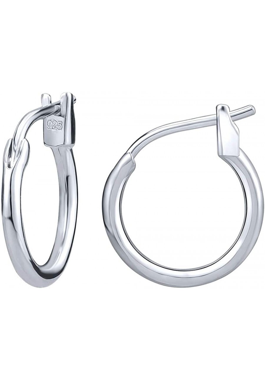 925 Sterling Silver Hoop Earrings High Polished Round Tiny Click-Top Hoop Earrings Small Clasp Hoop Piercing Earrings $12.84 ...