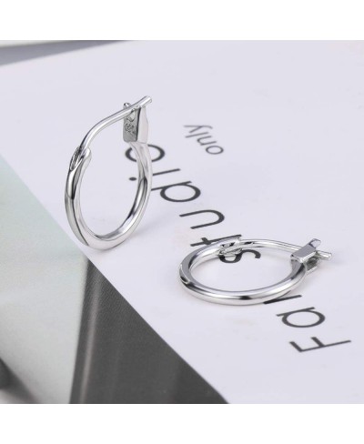 925 Sterling Silver Hoop Earrings High Polished Round Tiny Click-Top Hoop Earrings Small Clasp Hoop Piercing Earrings $12.84 ...