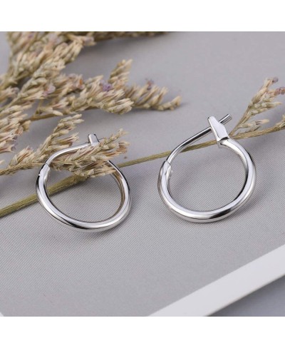 925 Sterling Silver Hoop Earrings High Polished Round Tiny Click-Top Hoop Earrings Small Clasp Hoop Piercing Earrings $12.84 ...