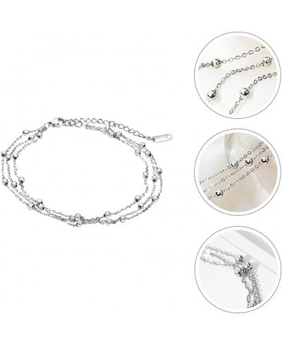 Foot Chain Bead Multilayers Titanium Steel Ankle Bracelet for Women Cute Summer Adjustable Anklets Beach Jewelry Gifts $9.26 ...