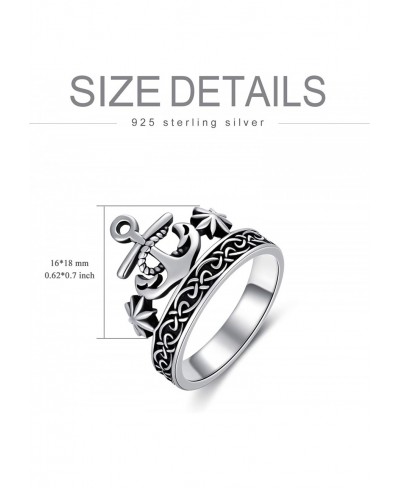 Anchor Ring 925 Sterling Silver Oxidized Celtic Knot Jewelry Gifts for Women $12.36 Statement