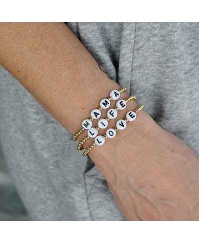 Love White Beaded Bracelet 14kt Gold Filled Beaded Stretch and Stackable Hand Made in USA $32.40 Strand