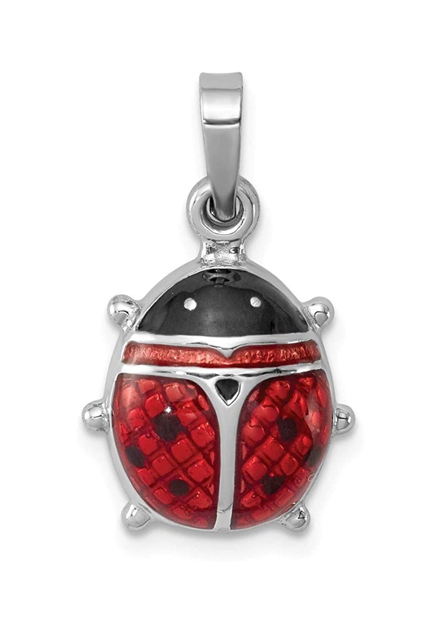 Black Bow Jewelry Sterling Silver and Enameled 3D Red Ladybug Pendant 15mm (9/16 inch) $43.07 Pendants & Coins