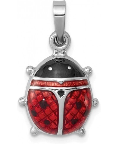 Black Bow Jewelry Sterling Silver and Enameled 3D Red Ladybug Pendant 15mm (9/16 inch) $43.07 Pendants & Coins