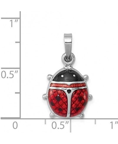 Black Bow Jewelry Sterling Silver and Enameled 3D Red Ladybug Pendant 15mm (9/16 inch) $43.07 Pendants & Coins