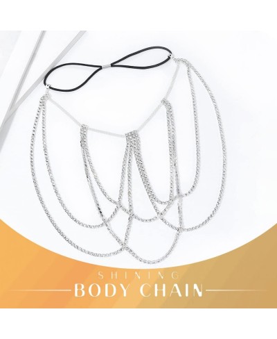 Rhinestone Leg Chain Glitter Body Chain Crystal Tigh Chain Summer Beach Body Accessories for Women and Girls (Silver) $14.62 ...