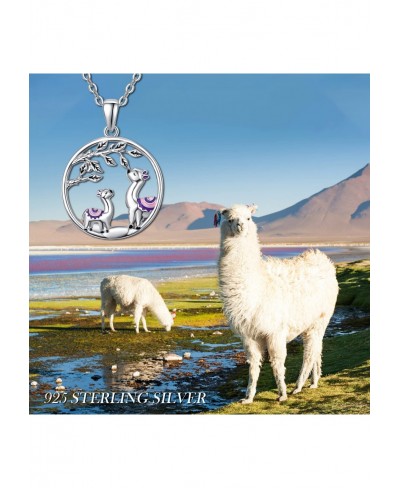 925 Sterling Silver Llama Necklace Alpaca Necklace Llama Jewelry Gifts for Womem Girls with S925 18"+2" Cable Chain $28.26 Pe...