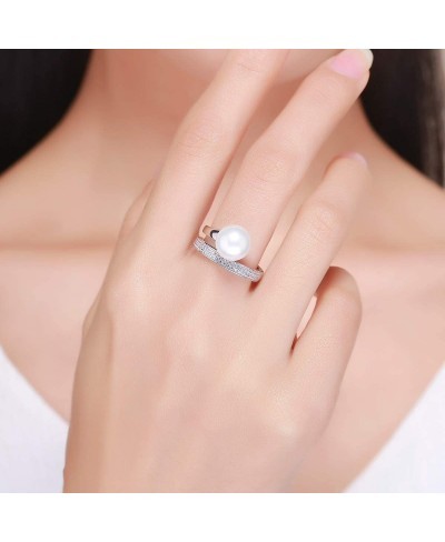 925 Sterling Silver Elegant Round Geometric Finger Rings for Women Anniversary Engagement Ring Jewelry $23.46 Engagement Rings