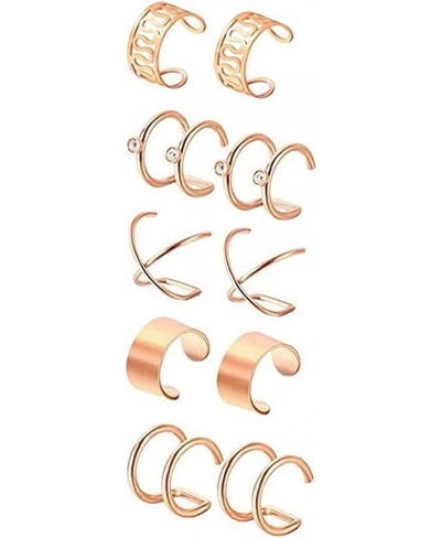 5 Pairs Ear Cuff Non Piercing Earrings Clip on Cartilage Earrings Fake Cartilage Earring Hoop Ear Clips Set for Women Men $6....