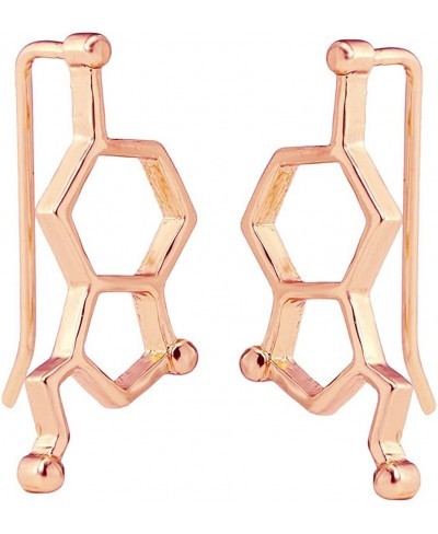 Fashion Serotonin Molecule Ear Climbers for Women Chemistry Structure Science Stud Earrings Crawler Gift $23.54 Clip-Ons