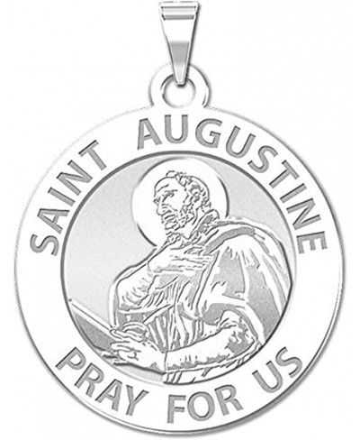 Saint Augustine of Hippo Religious Medal - 2/3 Inch Size of Dime Sterling Silver $29.20 Pendants & Coins