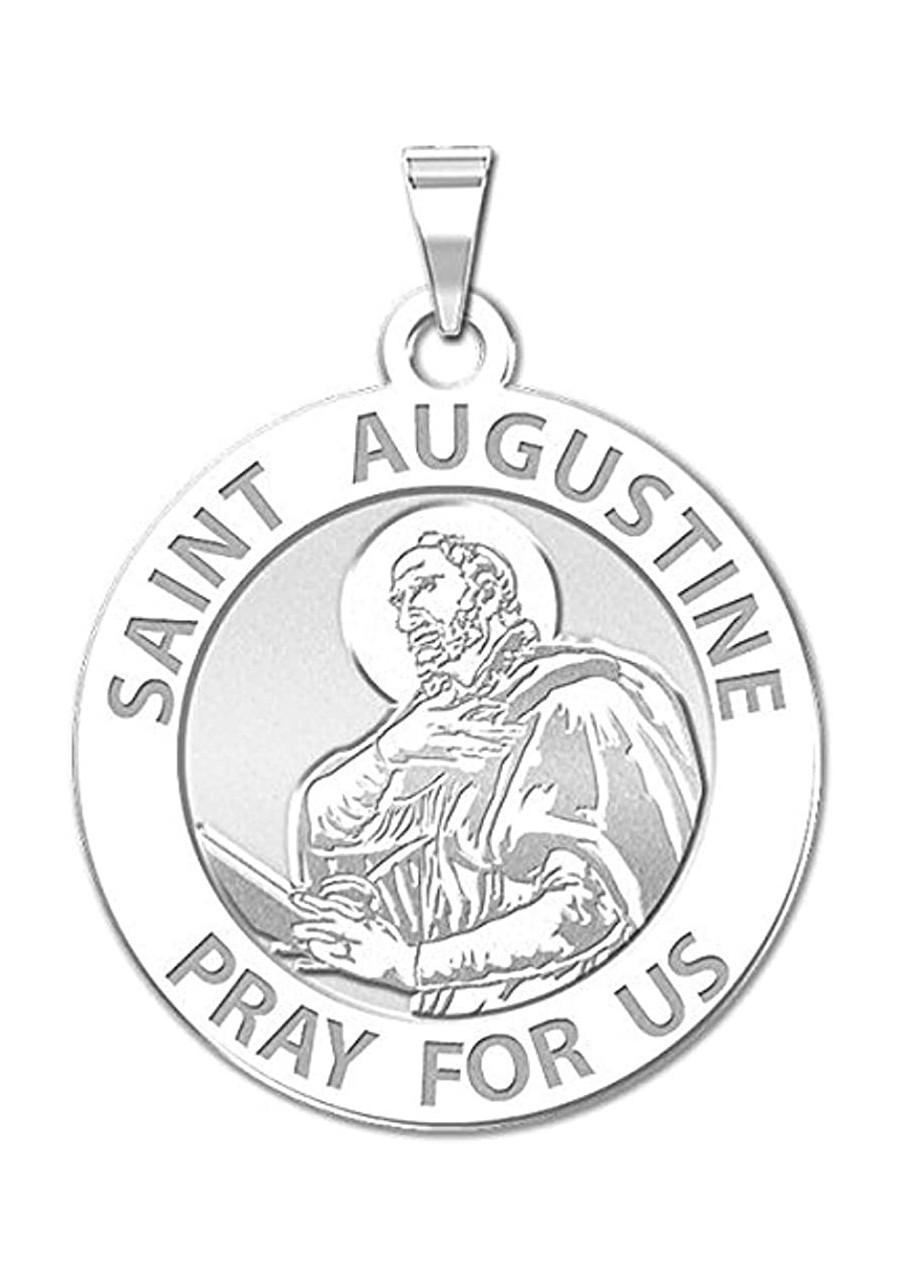 Saint Augustine of Hippo Religious Medal - 2/3 Inch Size of Dime Sterling Silver $29.20 Pendants & Coins