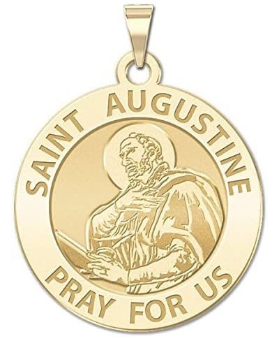 Saint Augustine of Hippo Religious Medal - 2/3 Inch Size of Dime Sterling Silver $29.20 Pendants & Coins