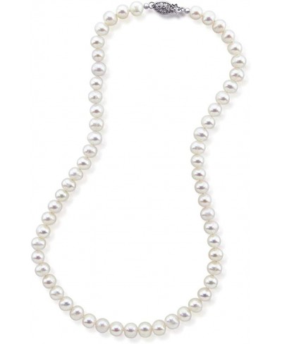Bridesmaid gifts White Freshwater Cultured Pearl Necklace for women $21.67 Pearl Strands