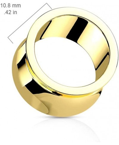 Gold Tone 316L Stainless Steel Hand Polished Thick Double Flared Tunnel Plugs Sold as a Pair $10.55 Piercing Jewelry