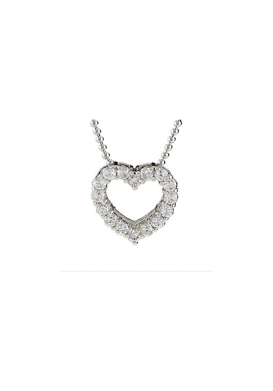 Sterling Silver CZ Heart Pendant $24.19 Pendants & Coins