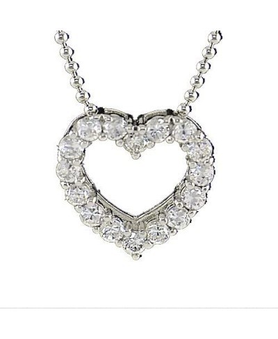 Sterling Silver CZ Heart Pendant $24.19 Pendants & Coins