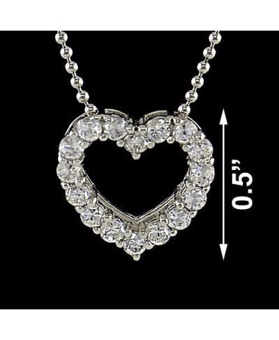 Sterling Silver CZ Heart Pendant $24.19 Pendants & Coins