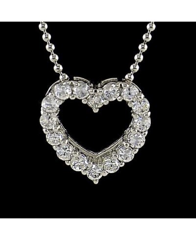 Sterling Silver CZ Heart Pendant $24.19 Pendants & Coins