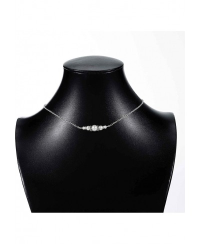 Back Necklace Pearl Silver Backdrop Necklace Short Necklace Choker Body Chain Jewelry for Women and Girls Bridal Jewelry $13....