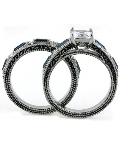 His & Hers Wedding Ring Sets Women's Stainless Steel Vintage Ring Set & Men's Titanimum Wedding Band $24.96 Bands