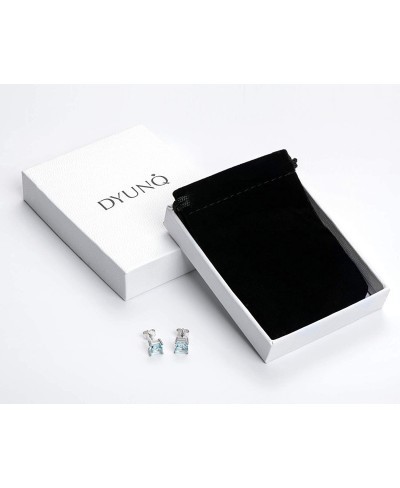 Genuine Gemstone Earrings Light Blue Topaz 925 Sterling Silver Stud Earrings $33.88 Stud