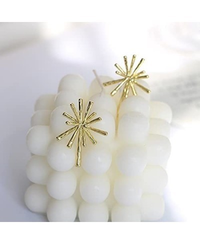 Gold Metal Firework Stud Earrings Women Big Earrings Studs Statement Chandelier Earrings $9.95 Stud