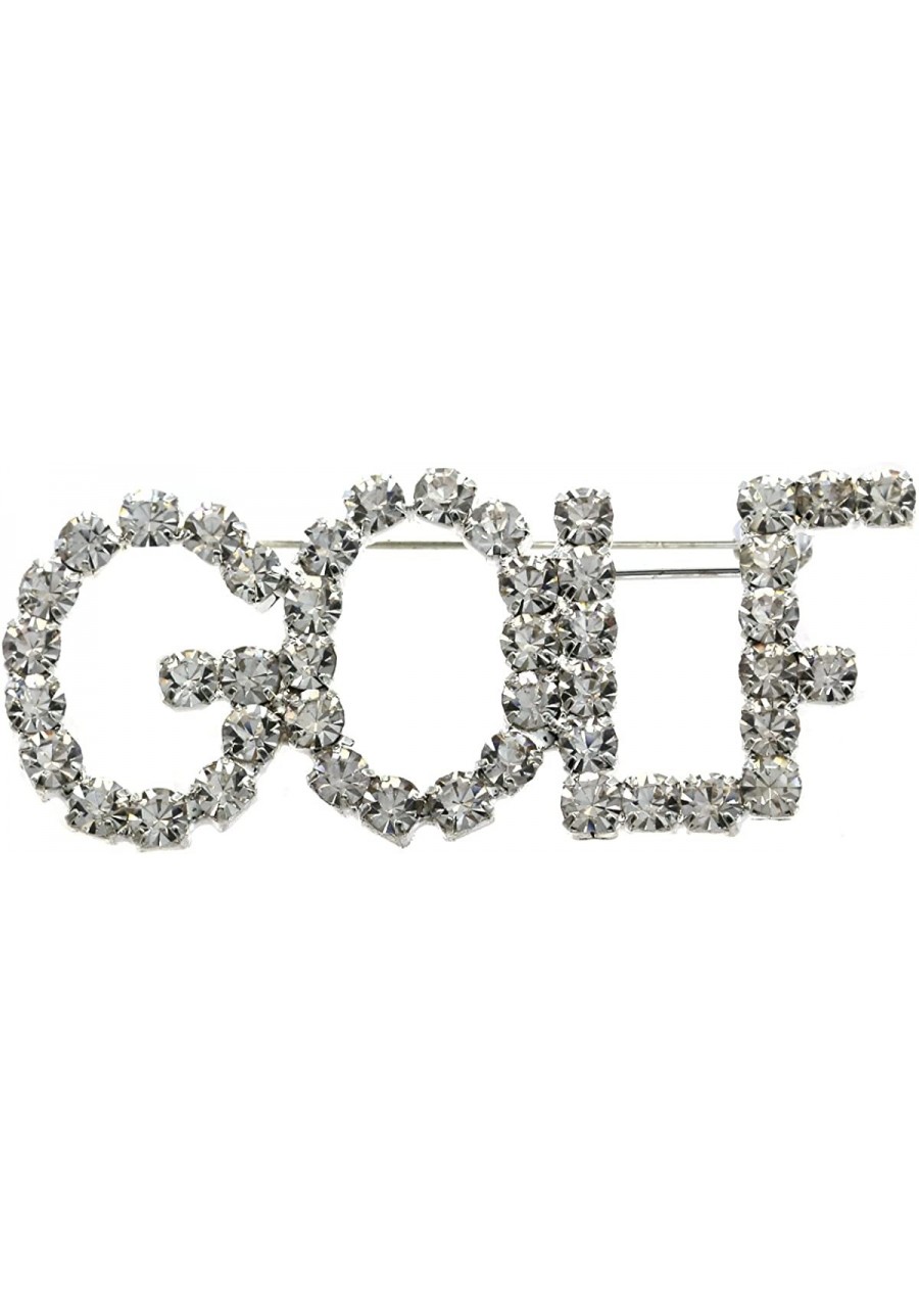 Clear Golf Club Bag Golfer Brooch Pin Rhinestone Sports Jewelry $13.93 Brooches & Pins