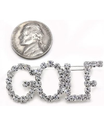 Clear Golf Club Bag Golfer Brooch Pin Rhinestone Sports Jewelry $13.93 Brooches & Pins