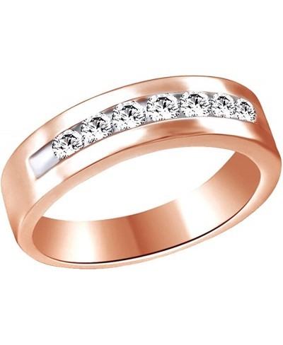 US White Cubic Zirconia Anniversary Band Ring in 14k Rose Gold Over Sterling Silver $34.73 Anniversary Rings