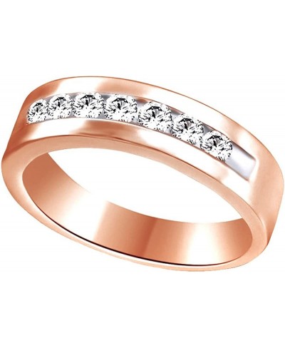 US White Cubic Zirconia Anniversary Band Ring in 14k Rose Gold Over Sterling Silver $34.73 Anniversary Rings