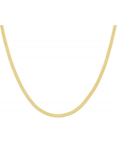 3mm Herringbone Necklace 18k Gold Plated for Women Gold Chain Necklace Snake Chain Layering Necklace Simple Necklace Gold Nec...