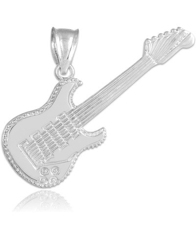 925 Sterling Silver Music Charm Electric Guitar Pendant $24.60 Pendants & Coins