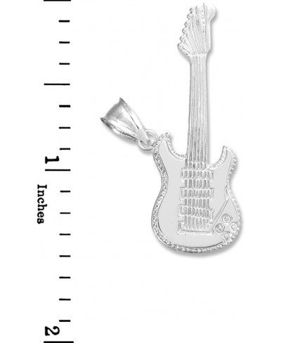 925 Sterling Silver Music Charm Electric Guitar Pendant $24.60 Pendants & Coins