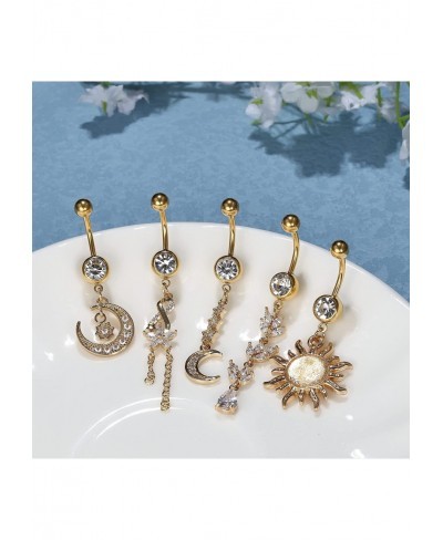 8Pcs Stainless Steel Dangle Belly Button Rings for Women Evil Eye CZ Navel Rings Barbell CZ Body Piercing Jewelry 14G $16.01 ...