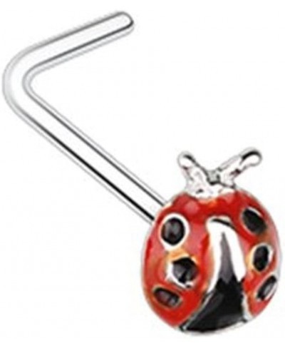 Dainty Ladybug L-Shape Nose Ring $21.33 Piercing Jewelry