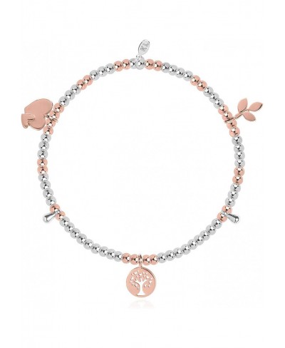 Life's a Charm Family Womens Silver and Rose Gold Plated Stretch Bangle Charm Bracelet $23.50 Stretch