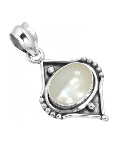Solid 925 Sterling Silver Gemstone Handmade Pendant for Women (99526_P) $23.76 Pendants & Coins