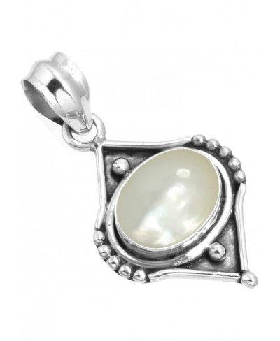 Solid 925 Sterling Silver Gemstone Handmade Pendant for Women (99526_P) $23.76 Pendants & Coins